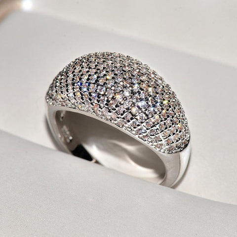 Real 18k Gold Rings for Women Luxury Full Diamond Fine Jewelry -JW00043-Veeddydropshipping