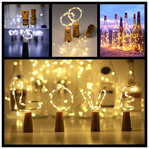 10pcs Wine Bottle Light with Cork LED String Lights Garland Christmas-TI00932-Veeddydropshipping