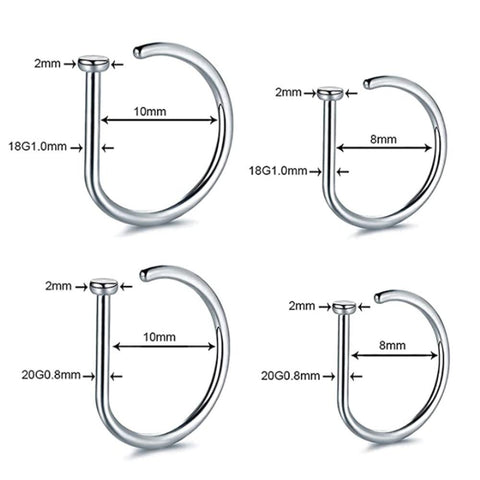 2pcs Women Men Stainless Steel Fake Nose Rings Earring-JW01370-Veeddydropshipping