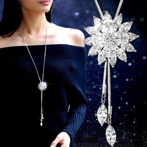 Chain Necklaces for Women Vintage Crystal Tassel Necklaces -JW01293-Veeddydropshipping