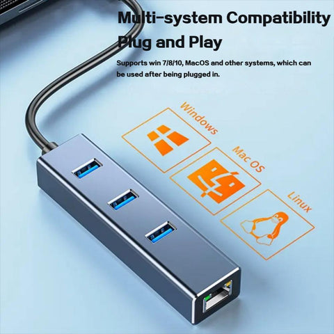 Type-C USB C 3.0 HUB 1000Mbps 3 Ports-CO00112-Veeddydropshipping