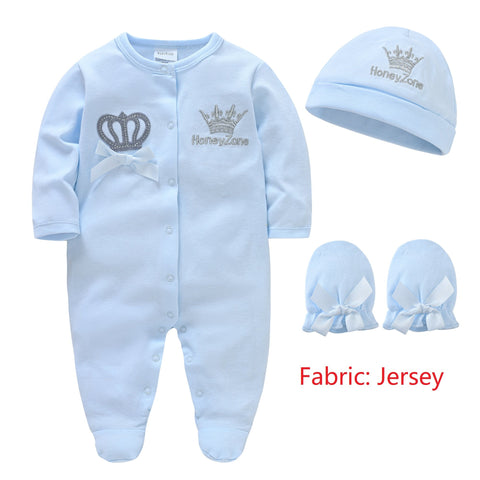 Newborn Baby Boys Romper Royal Crown Prince 100% Cotton Clothing-Veeddydropshipping-1