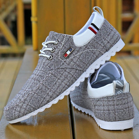 Casual Canvas Driving Lace Up Flat Shoes Lightweight-BS01380-Veeddydropshipping