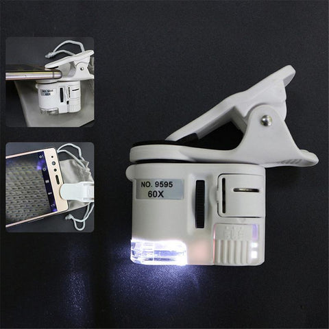 Mobile Phone Microscope Magnifying Glass Mobile Phone Camera Video 60 Times Mini-PA00658-Veeddydropshipping