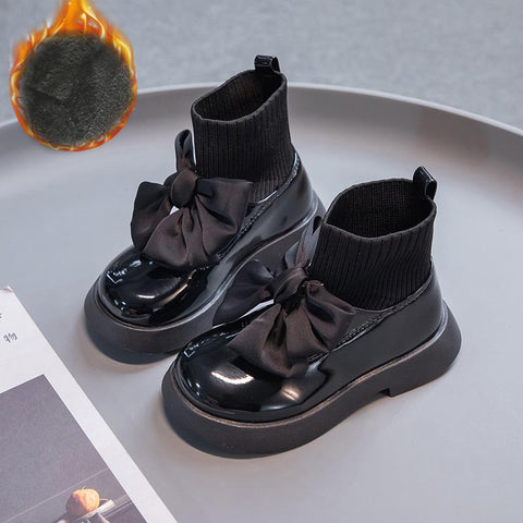 Children Girls Baby Fur Boots Autumn Leather Shoes-TB00177-Veeddydropshipping