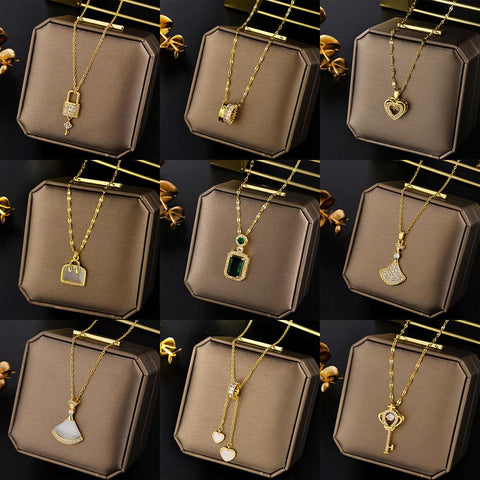 Luxury Zircon Crystal Pendant Necklaces For Women -JW01181-Veeddydropshipping