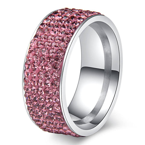 High Quality Crystal Stainless Steel Ring Multicolor Women -JW00035-Veeddydropshipping