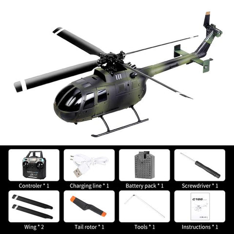 2.4G C186 Military RC Helicopter 4 propellers 6 axis electronic gyroscope for stabilization-TB01411-Veeddydropshipping