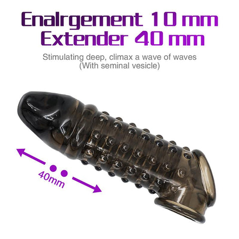 Reusable Penis Extender Cock Rings Delay Ejaculation Penis Condoms Dick Sleeve -BH01233-Veeddydropshipping
