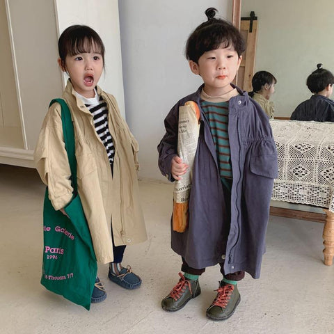 Children Mid-Length Coats Kids Outerwears Boys Girls-Veeddydropshipping