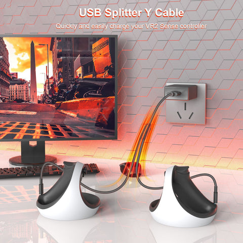 For PS5 handle pole type bracket 1/2 charging cable set wireless handle/headset -CE01159-Veeddydropshipping