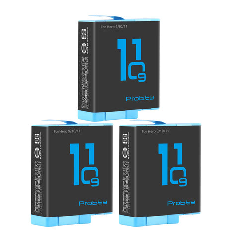 For GoPro Hero 10 Hero 11 1850 mAh Battery 3 card slot LED light battery -CE00368-Veeddydropshipping