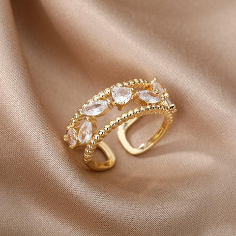 Lucky Eye Rings For Women Opening Adjustable Stainless Steel Ring -JW01392-Veeddydropshipping