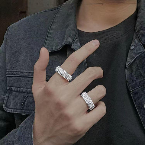 36pcst  Fashion Rhinestones Stainless Steel Rings -JW00415-Veeddydropshipping