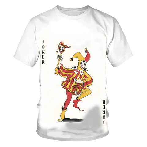 Card Print T Shirt Red Star K Poker-MF00122-Veeddydropshipping