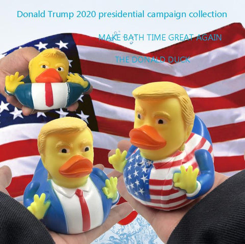 Cartoon Trump Duck Bath Shower Water Floating US President Rubber Duck Baby Toy-TB00536-Veeddydropshipping