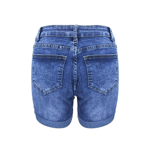 Women jeans high-waisted denim shorts-WF00476-Veeddydropshipping