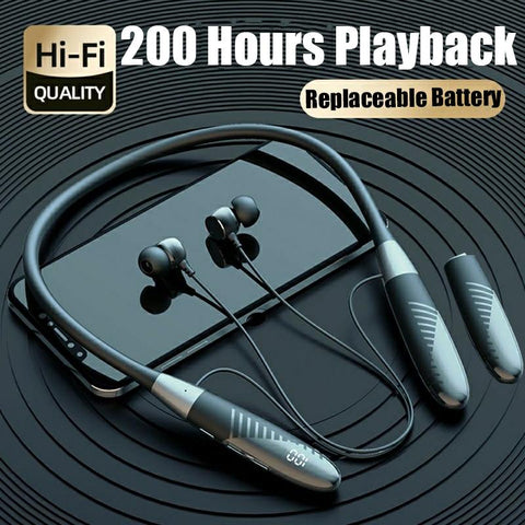 200Hours Wireless Bluetooth Earphone HiFi Bass Headphones Magnetic -CE01073-Veeddydropshipping
