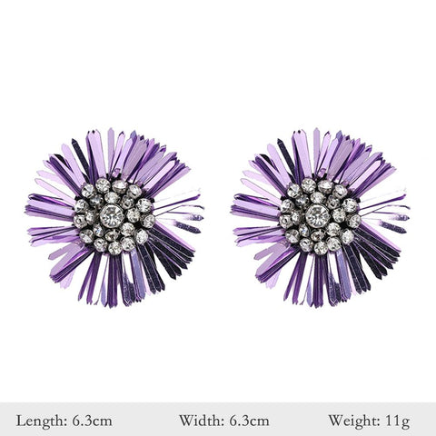 Elegant Purple Series Styles Metal Rhinestone Tassel Dangle Earrings -JW01443-Veeddydropshipping