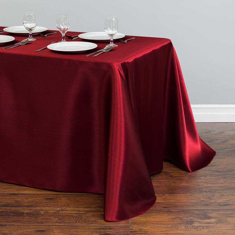 Satin Tablecloth Rectangular Silky Table Overlay Cover-HA00544-Veeddydropshipping