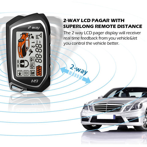Germany Spy Two Way Car Alarm System Remote Wireless Engine Start Security 2-AM00581-Veeddydropshipping