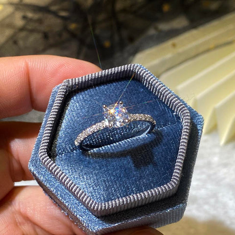 Round Zirconia Luxury Engagement Rings Elegant Jewelry  -JW00580-Veeddydropshipping