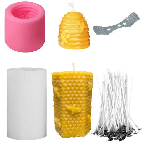 Candle Molds Silicone 3D Bee Honeycomb Shape Moulds-HA00372-Veeddydropshipping