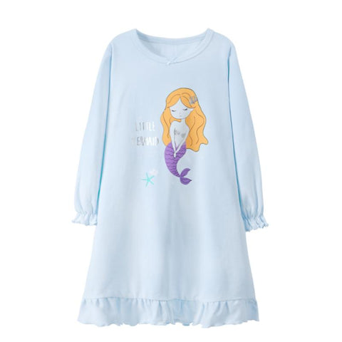 Girl Strawberry Mermaid Design Nightgown Dress Children Pajama-TB01047-Veeddydropshipping