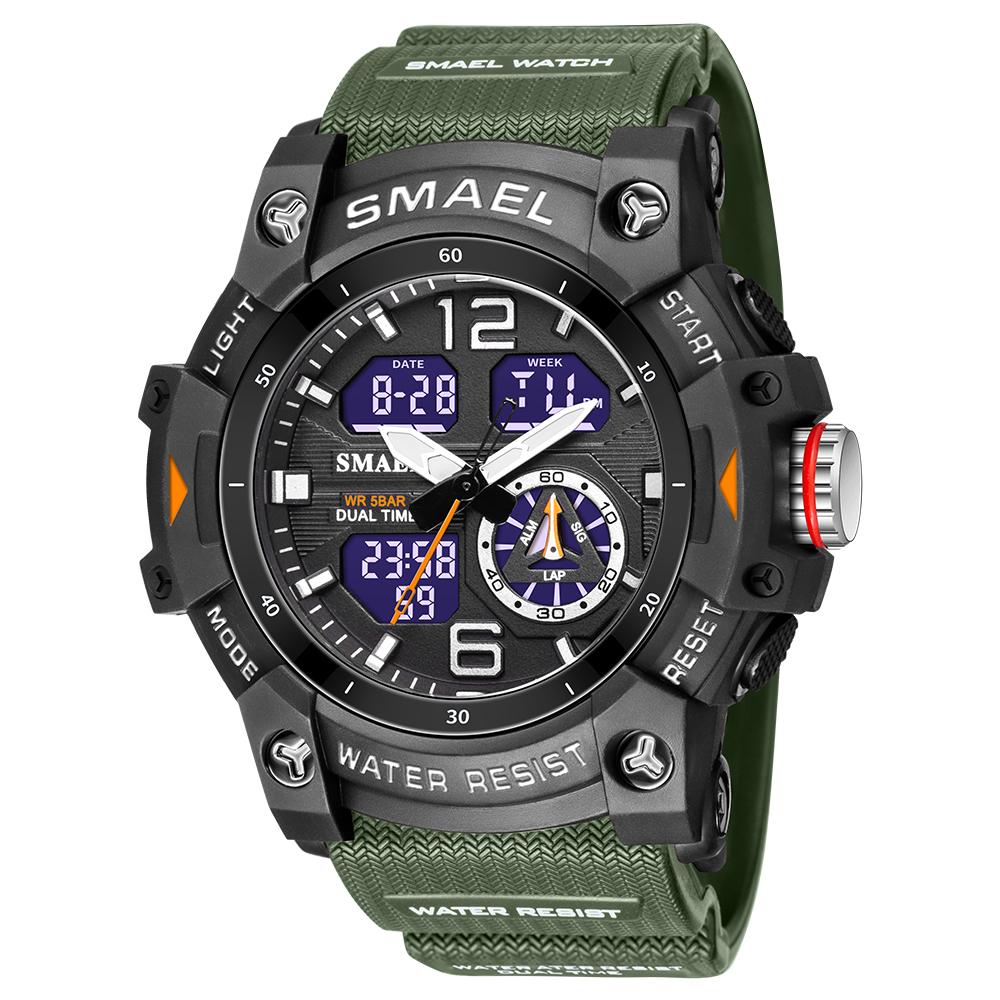 Dual Time Men Watches 50m Waterproof Military Watches-JW00790-Veeddydropshipping