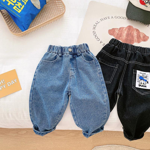 Toddler Kids Boy Jeans 2022 New Autumn Children Cartoon Pattern Loose-TB01263-Veeddydropshipping