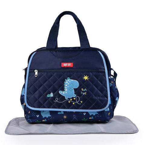 Diaper Bag Embroidered Dinosaur Pattern Tote Bag Crossbody Cartoon Baby-TB00243-Veeddydropshipping