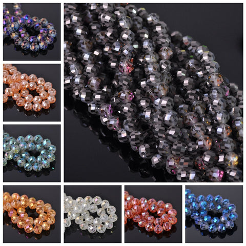 Round Twist Faceted Matte Crystal Glass Loose Beads Jewelry-JW01641-Veeddydropshipping