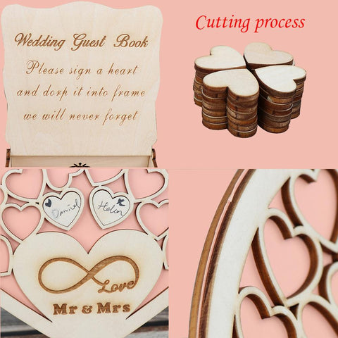 Signature Guest Book Wooden Eternal Love Series-HA00743-Veeddydropshipping