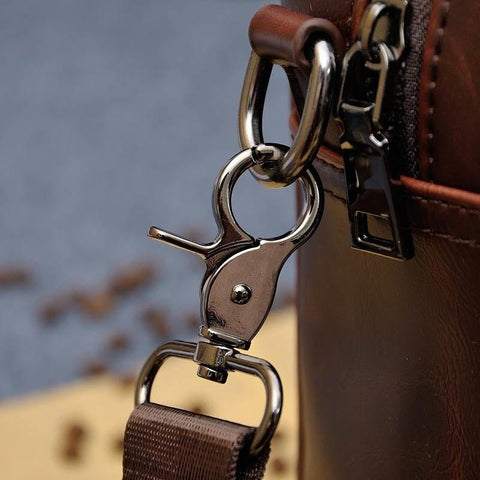 Crazy Horse PU Leather Laptop Bag Casual Man Zipper-BS00506-Veeddydropshipping