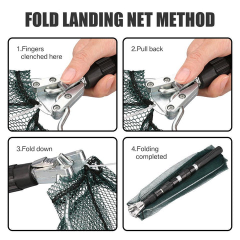 130CM Aluminum Alloy Fishing Net Telescoping Foldable Landing Net Retractable Pole-OS00401-Veeddydropshipping