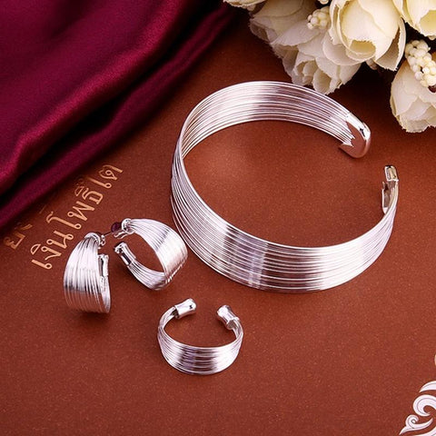 925 silver rhigh-quality open cute fashion jewelry Sets -JW00228-Veeddydropshipping
