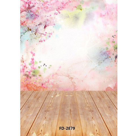 Art Fabric Photography Backdrops Props Flower Landscape Wooden Floor  Photo -CE00303-Veeddydropshipping