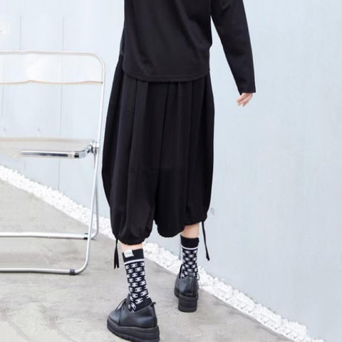 Women Drawstring Loose Asymmetric Harlan Pants-Veeddydropshipping