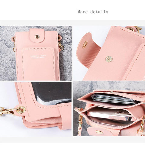 Touch Screen Handbag Leather Messenger Shoulder Bags-BS00354-Veeddydropshipping