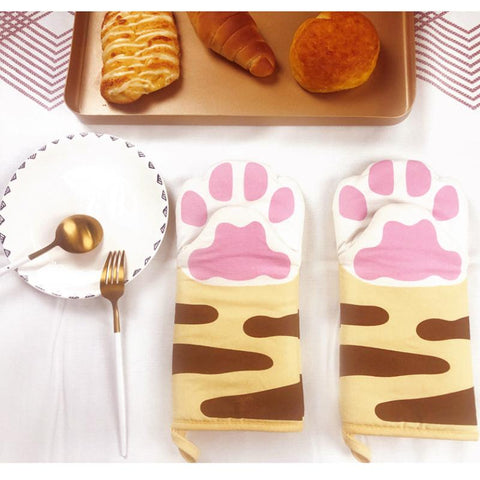 Cute Cat Paws Oven Heat Insulation Gloves Microwave-HA01182-Veeddydropshipping
