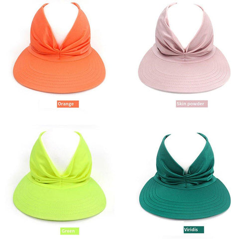 2022 Flexible Adult Hat for Women Anti-UV Wide Brim Visor Hat Easy To Carry Travel Caps -OS00218-Veeddydropshipping