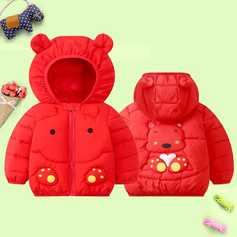 Baby Girls Winter Clothes Kids Ear Hoodie Coats-Veeddydropshipping