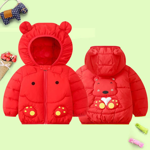 Baby Girls Winter Clothes Kids Ear Hoodie Coats-Veeddydropshipping