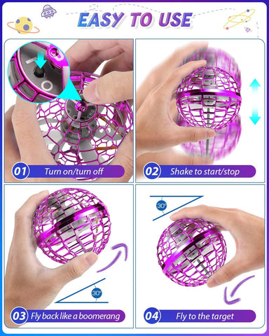 Original Authentic Flying Ball Spinner Boomerang Magic and LED Lights Hovering-TB01390-Veeddydropshipping