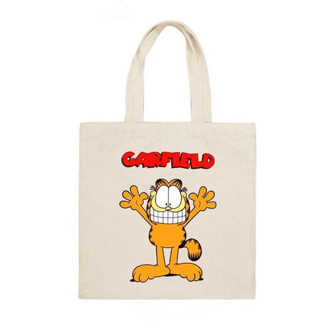 Animation Garfield Printing Large Capacity Canvas Shoulder Bag-TB00063-Veeddydropshipping