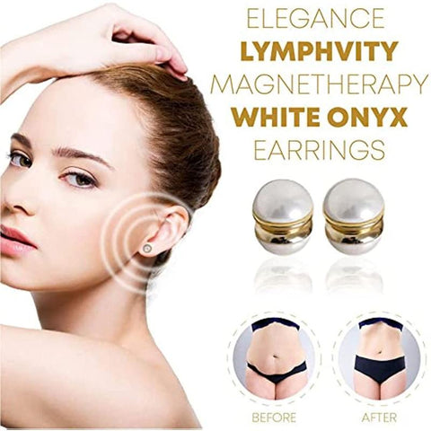 Elegance Lymphvity Magnetherapy Onyx Earrings-HA00032-Veeddydropshipping