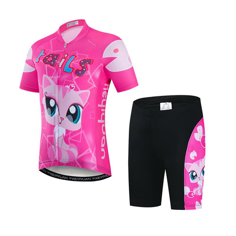 Cycling Jersey Set Boy Girl Short Sleeve Summer MTB Cycle Clothing Child Bicycle-OS01130-Veeddydropshipping