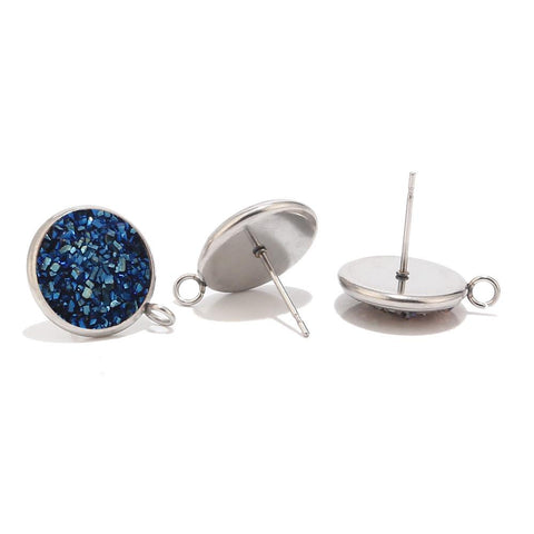 Stainless Steel Silver Resin Jewelry Findings Loop for Earring Making -JW01554-Veeddydropshipping