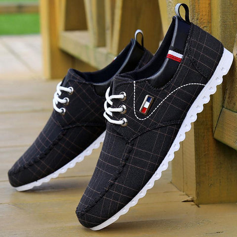 Casual Canvas Driving Lace Up Flat Shoes Lightweight-BS01380-Veeddydropshipping