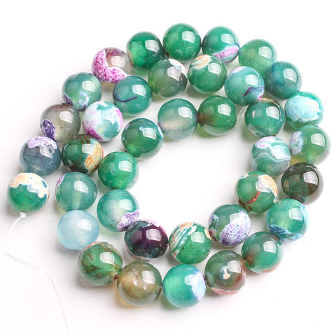 Natural Stone Blue Agates Dragon Round Loose Beads For Jewelry -JW01514-Veeddydropshipping